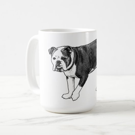 Petit-déjeuner Bulldog, Mug en points Manga (Devant gauche)