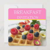 Petit déjeuner de gaufres et de fruits Invitations (Devant)