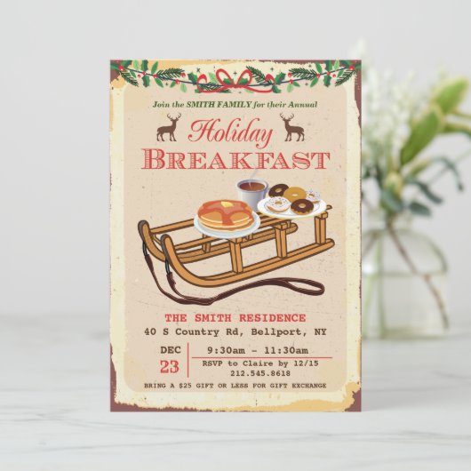 Petit-déjeuner de Noël Invitation (Debout devant)