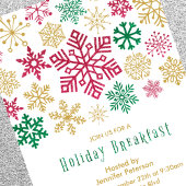 Petit-déjeuner de Noël Invitation Chic Snowflakes