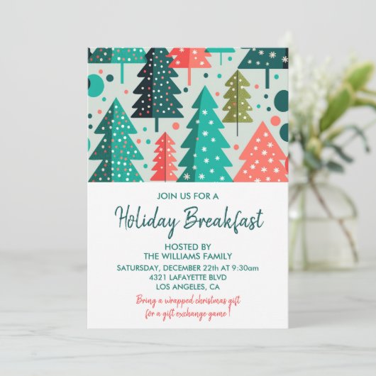 Petit-déjeuner de Noël Invitation Forêt Chute de n (Debout devant)