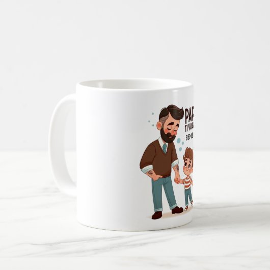 Petit-déjeuner mug dédié à papa (Devant gauche)