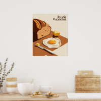 Petit-déjeuner rustique - Poster d'art alimentaire