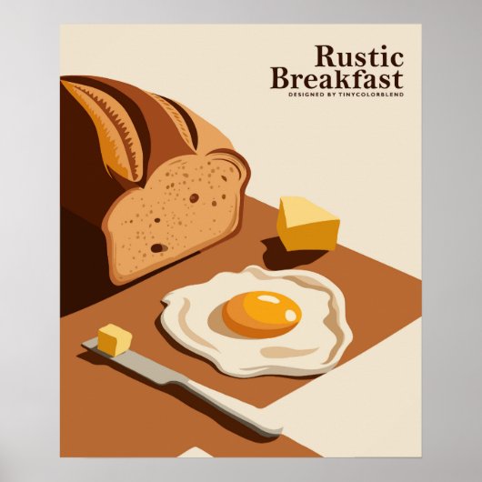 Petit-déjeuner rustique - Poster d'art alimentaire (Devant)
