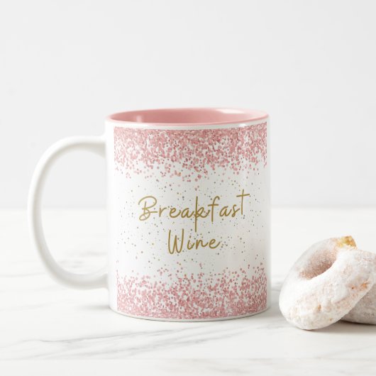 Petit-déjeuner Vin Drôle café Mug (Avec donut)
