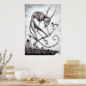 Petit démon avec poster de peinture acrylique à fl (Cuisine)