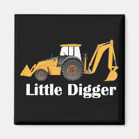 Petit Digger - Aimant Carré de 2 pouces 