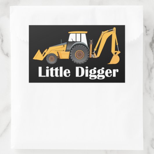 Petit Digger - Stickers Rectangle,  brillant (Sac)