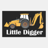 Petit Digger - Stickers Rectangle,  brillant (Devant)