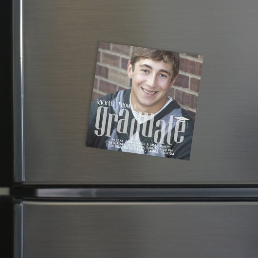 Petit Diplômé Moderne Simple Photo Magnet