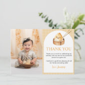 Petit Dumpling 1er anniversaire Carte de remerciem (Debout devant)