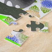 Petit éléphant avec Fleur Jigsaw Puzzle cadeau (Côté)