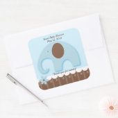 Petit éléphant bleu CARRÉ Favoriser Sticker (Enveloppe)
