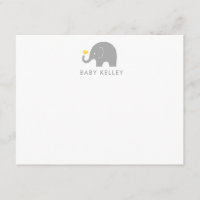 Petit Eléphant d'arachide Merci Note Jaune