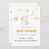 Petit Eléphant doux Invitation Baby shower (Devant / Derrière)