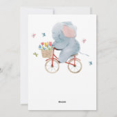 Petit Eléphant doux Invitation Baby shower (Dos)