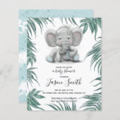 Petit éléphant mignon garçon avec feuilles pour ba (Devant / Derrière)