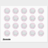 Petit éléphant {rose} | Stickers (Feuille)
