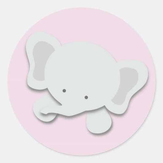 Petit éléphant {rose} | Stickers (Devant)