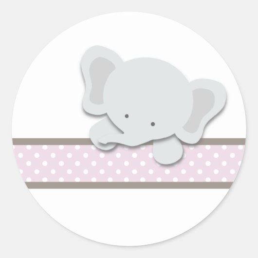 Petit éléphant {rose} | Stickers (Devant)