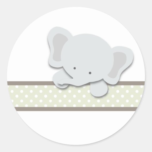 Petit éléphant {Vert} | Stickers (Devant)