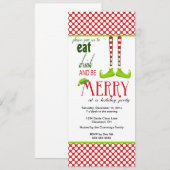 Petit Elf Invitation pour les Fêtes de Noël (Devant / Derrière)