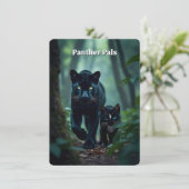 Petit et grand chat - Pals panthère - Carte plat (Debout devant)