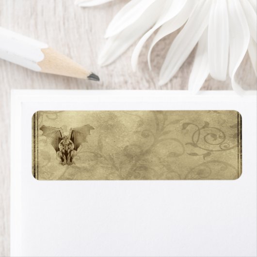 Petit Étiquette appothécaire gothique Gargoyle (En situation)