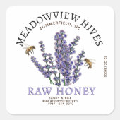 Petit Étiquette de miel de lavande de jarre avec a (Devant)