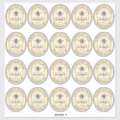 Petit Étiquette de miel ovale French Bee Queenline (Feuille)