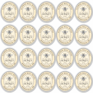 Petit Étiquette de miel ovale French Bee Queenline