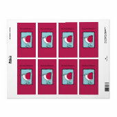 Petit Étiquette de plaque d'immatriculation bleu R (Feuille entière)