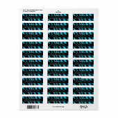 Petit Étiquette de produit Zebra bleu (Feuille entière)