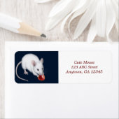 Petit Étiquette de souris blanc (En situation)