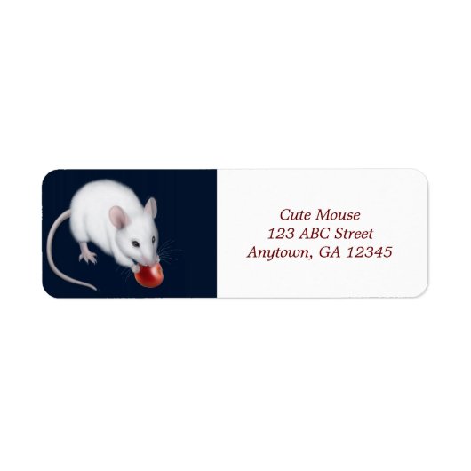 Petit Étiquette de souris blanc (Devant)