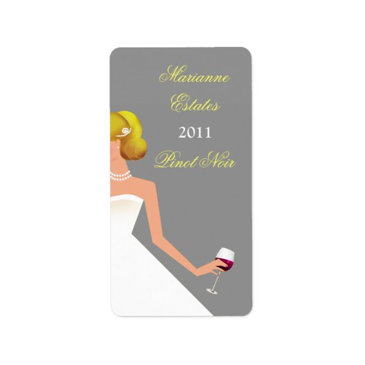 Petit étiquette de vin de mariée (Devant)