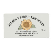 Petit Étiquette Rectangle de miel avec vert tourne (Devant)