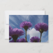 Petit Faire-part de mariage à fleurs mauves Ciel b (Dos)