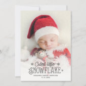 Petit faire-part de naissance photo de flocon de n (Devant)