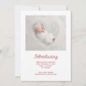 Petit faire-part de naissance photo de flocon de n (Dos)