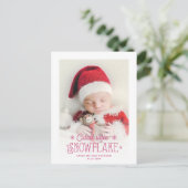 Petit faire-part de naissance photo de flocon de n (Debout devant)