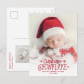 Petit faire-part de naissance photo de flocon de n (Devant / Derrière)
