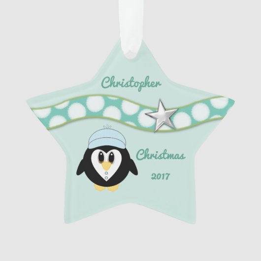 Petit-fils vert pingouin de Noël (devant)