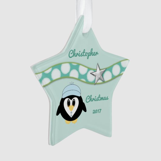 Petit-fils vert pingouin de Noël (devant)