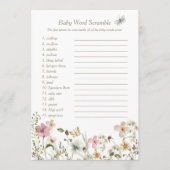 Petit Fleur sauvage Baby Word Scramble Carte de je (Devant)