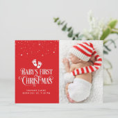 petit flocon de Noël faire-part de naissance (Debout devant)