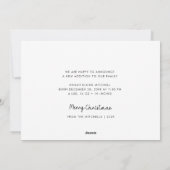 petit flocon de Noël faire-part de naissance (Dos)