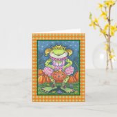 PETIT FROG HOPPY HALLOWEWEEN CARTE DE REMARQUE VER (Fleur jaune)