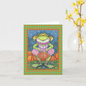 PETIT FROG HOPPY HALLOWEWEEN CARTE DE REMARQUE VER (Fleur jaune)