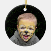 Petit Garçon Bleu Dots de train Frappes Ornement p (Devant)